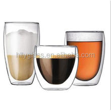 Small Cute Double Wall  Borosilicate Glass Coffee Cup